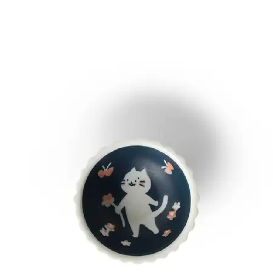 Miya Company Cat Life 3.75 Inch Ceramic Pet Bowl for Food and Water - Durable Non-Slip Design