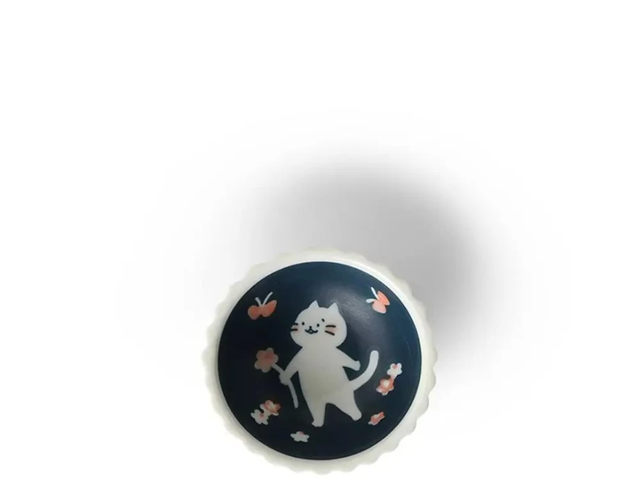 Miya Company Cat Life 3.75 Inch Ceramic Pet Bowl for Food and Water - Durable Non-Slip Design