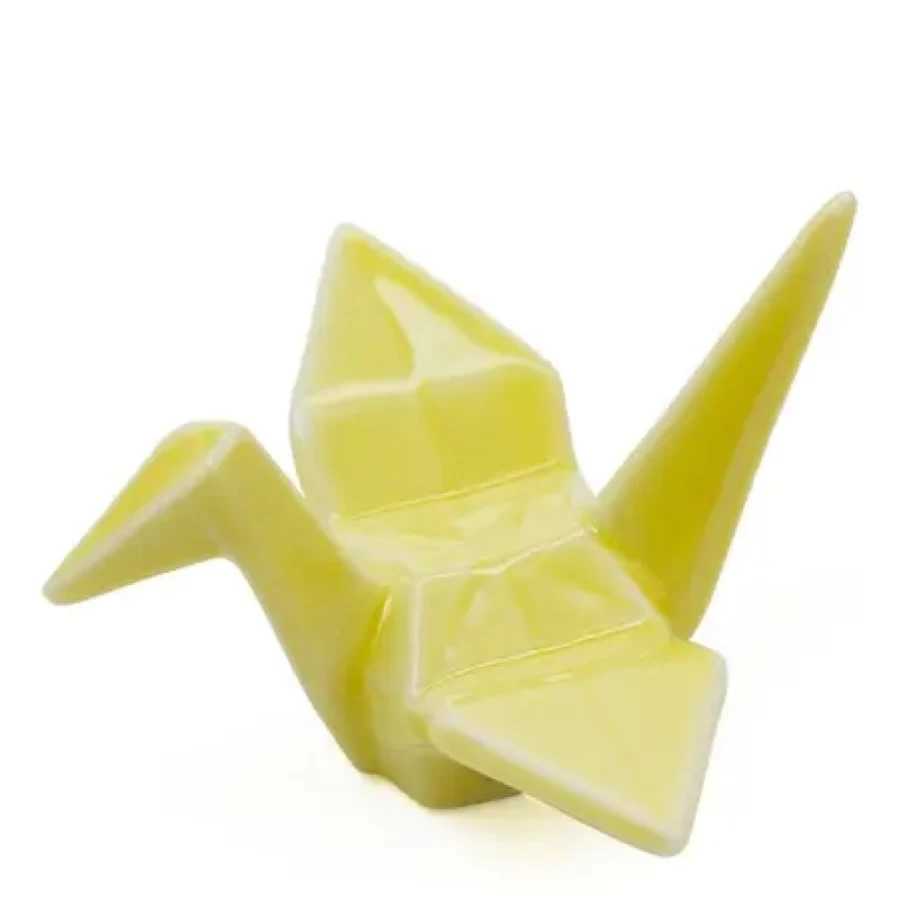 Miya Company Yellow Crane Chopstick Rest - Elegant Ceramic Tableware for Dining Decor