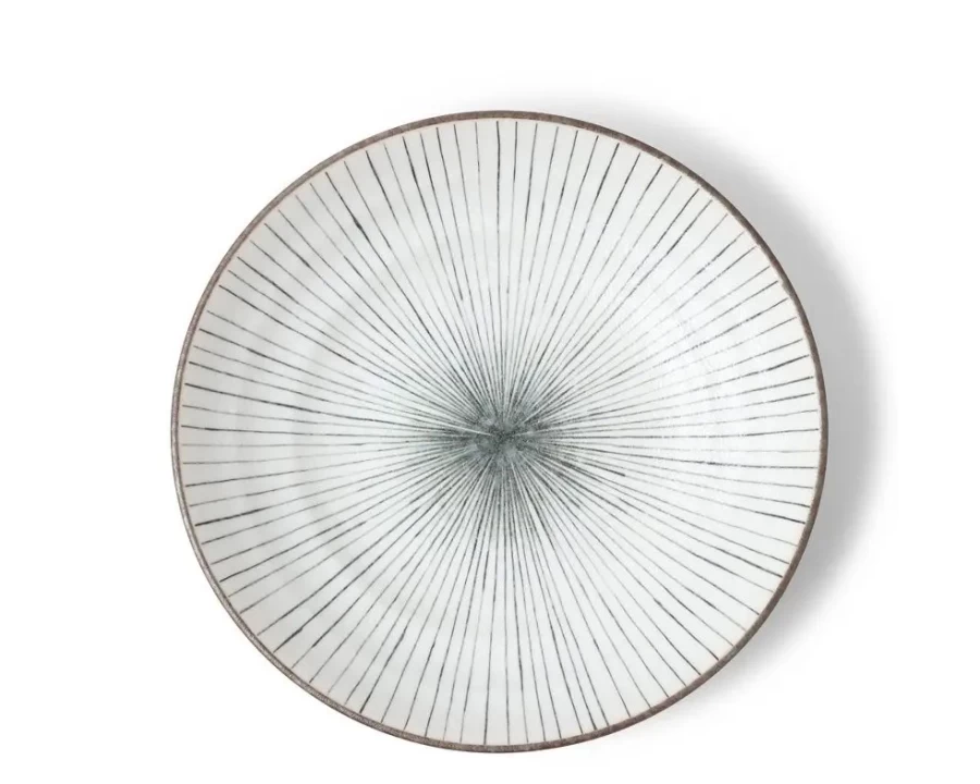 Miya Company Tokusa Gray 9-Inch Ceramic Plate – Elegant Dinnerware for Modern Dining