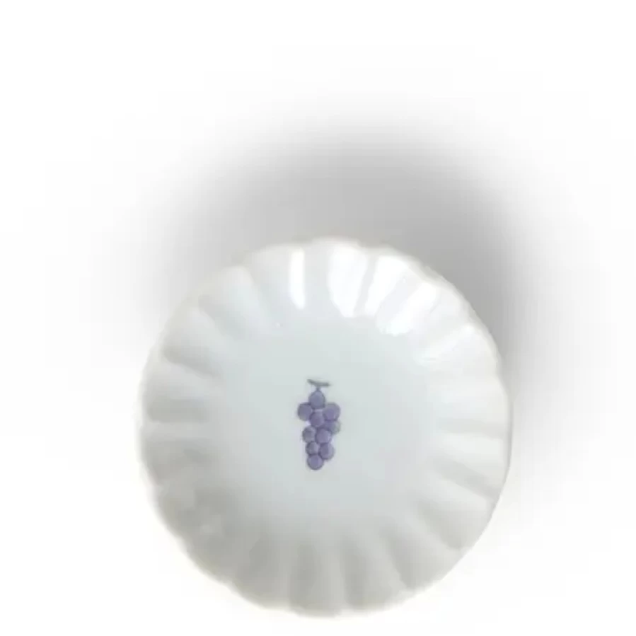 Miya Company Kudamono Grape Sauce Dish - Elegant Ceramic Serving Plate for Fruits & Dips