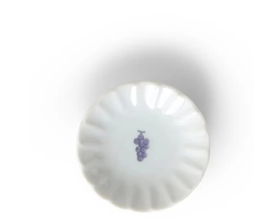 Miya Company Kudamono Grape Sauce Dish - Elegant Ceramic Serving Plate for Fruits & Dips