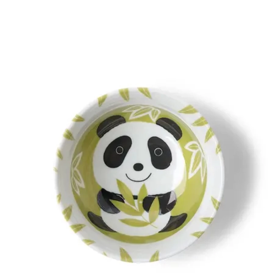 "Eco-Friendly Green Bamboo Bowl with Panda Design - 5 Inch by Miya Company"