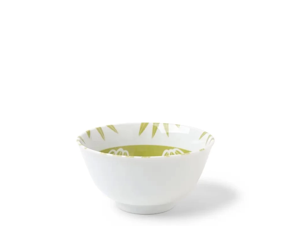 "Eco-Friendly Green Bamboo Bowl with Panda Design - 5 Inch by Miya Company"