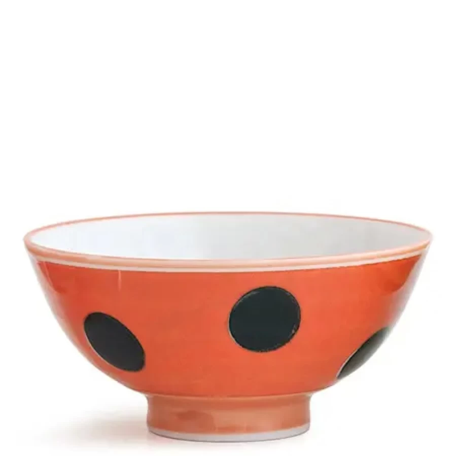 Miya Company Lady Bug Design 4.25 Inch Ceramic Rice Bowl – Cute Kitchen Dining Tableware