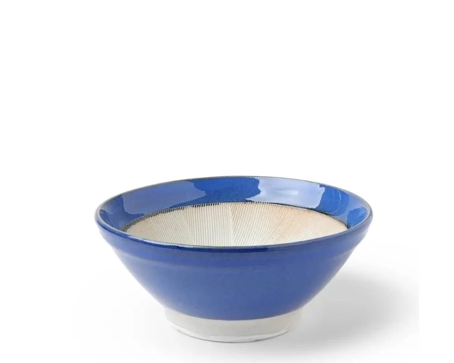 Miya Company Suribachi Mortar and Pestle Set - 6 Inch Cobalt Blue Japanese Grinding Bowl for Spices, Herbs, and Guacamole