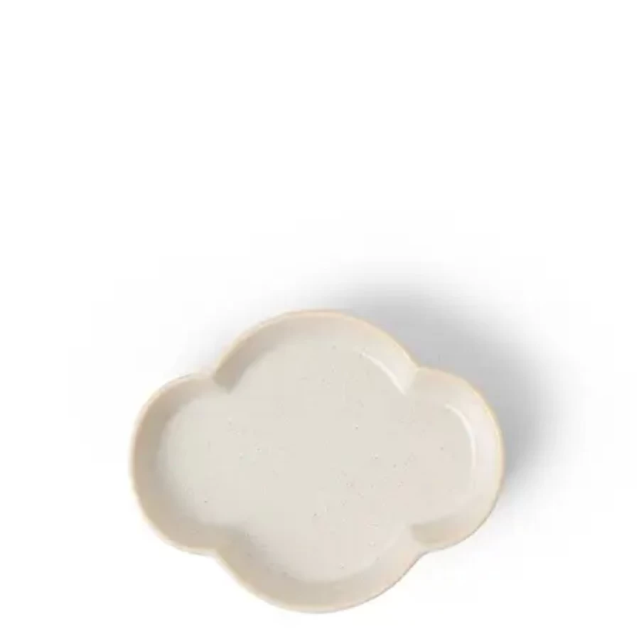 Miya Company 3.75" x 3" Cloud White Ceramic Sauce Dish - Small Appetizer Plate for Condiments, Dips, and Sides