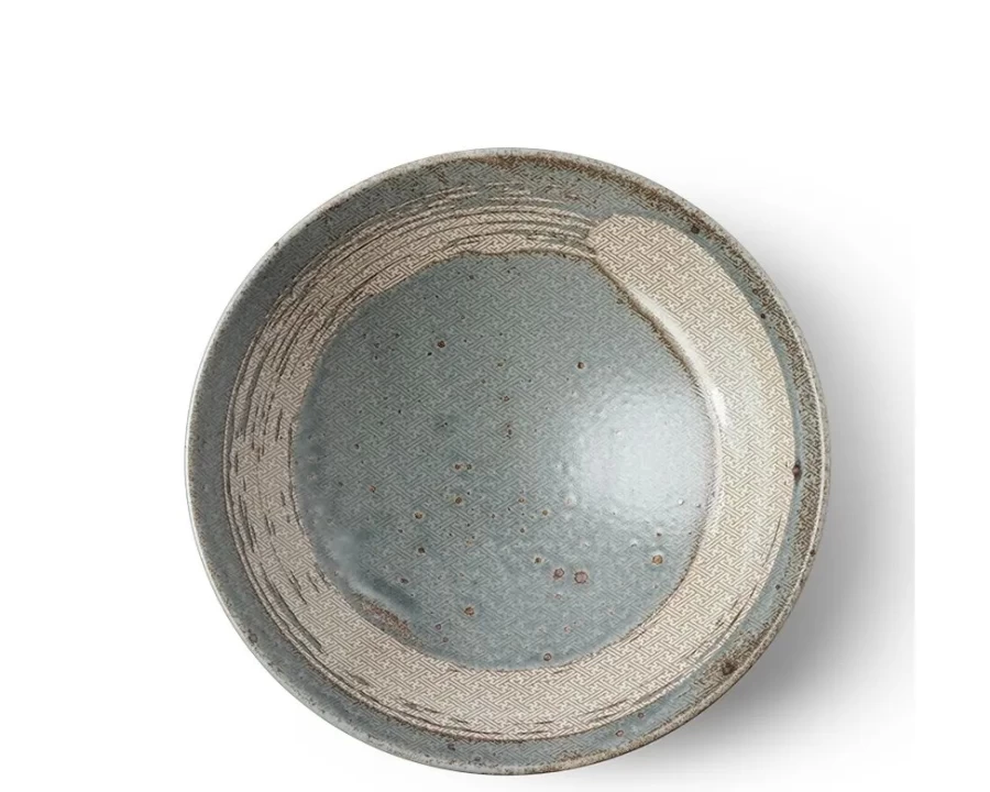 Miya Company Enso Green Ceramic Serving Bowl - Eco-Friendly Dinnerware for Salads & Entertaining