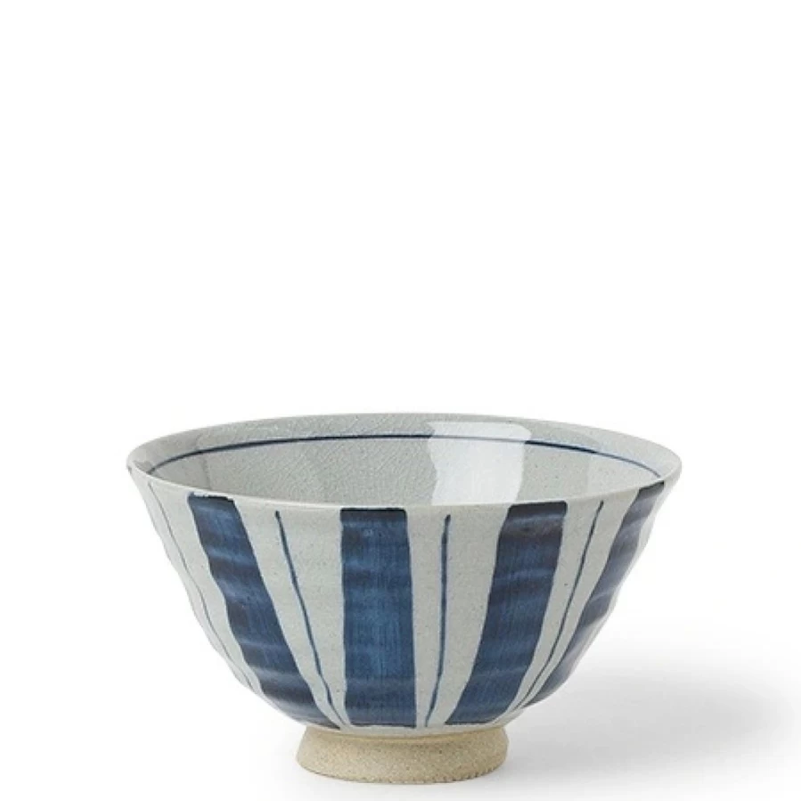 Miya Company Premium Blue & Gray Ceramic Rice Bowl – Durable & Stylish Dining Essential