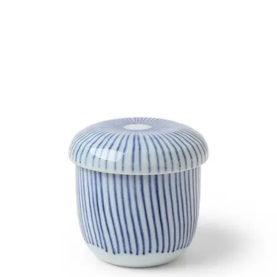 Miya Company Wavy Tokusa Chawan Mushi Cup - Traditional Japanese Steamed Egg Cup