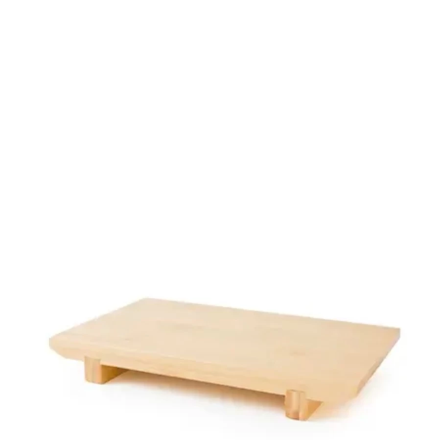 Miya Company Bamboo Sushi Geta Plate - 9.5" x 6" Traditional Japanese Sushi Serving Tray