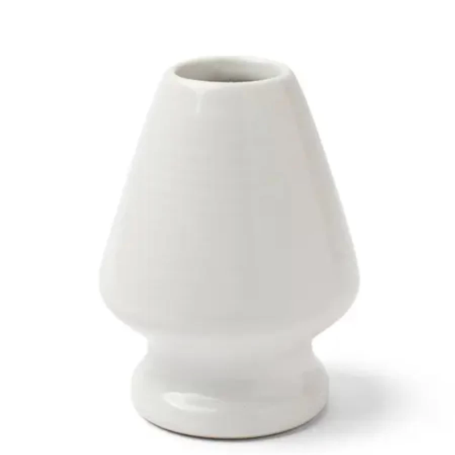 "Premium White Matcha Whisk Stand by Miya Company – Handcrafted Bamboo Chasen Holder for Traditional Tea Ceremony"