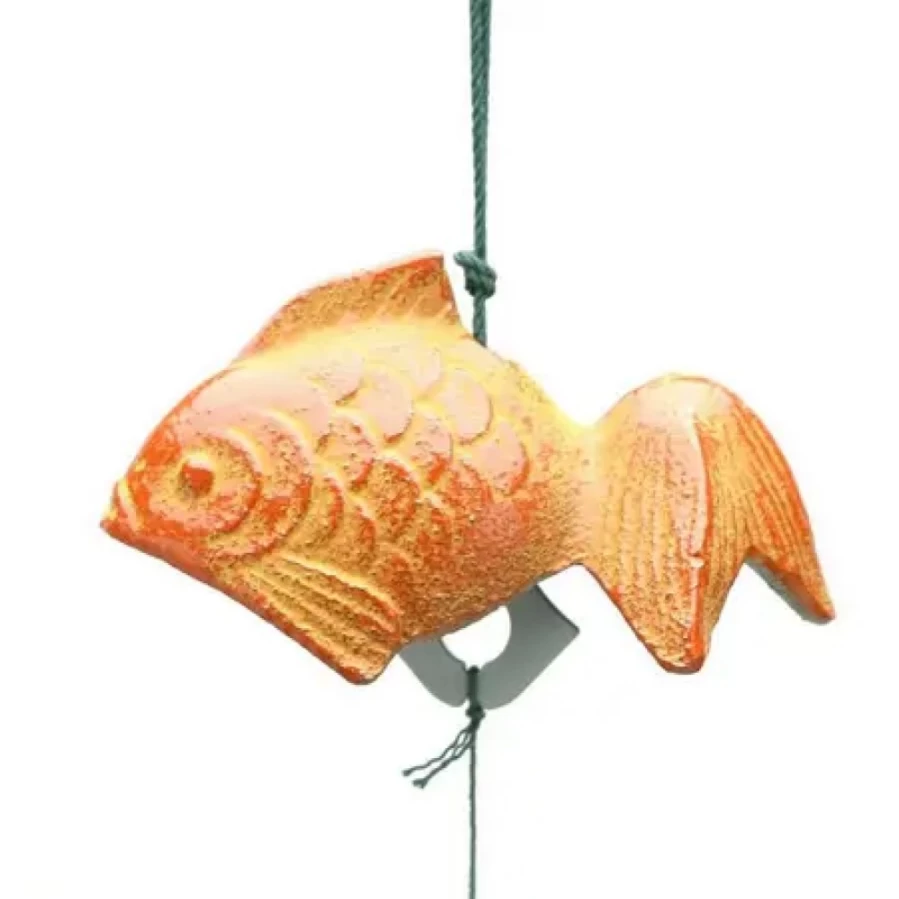 Miya Company Orange Goldfish Wind Chime 1-5/8" Outdoor Garden Decor