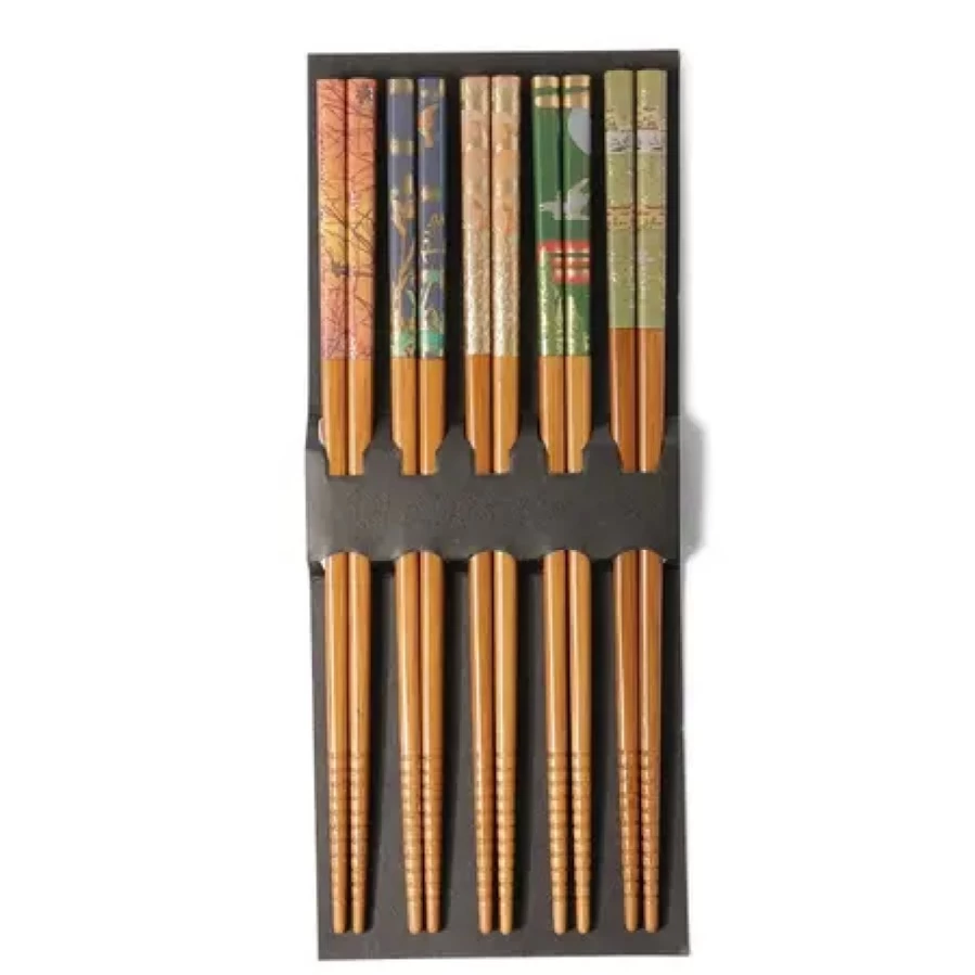 "Eco-Friendly Bamboo Chopsticks Set with Scenic Design by Miya Company – Durable & Stylish Utensils"