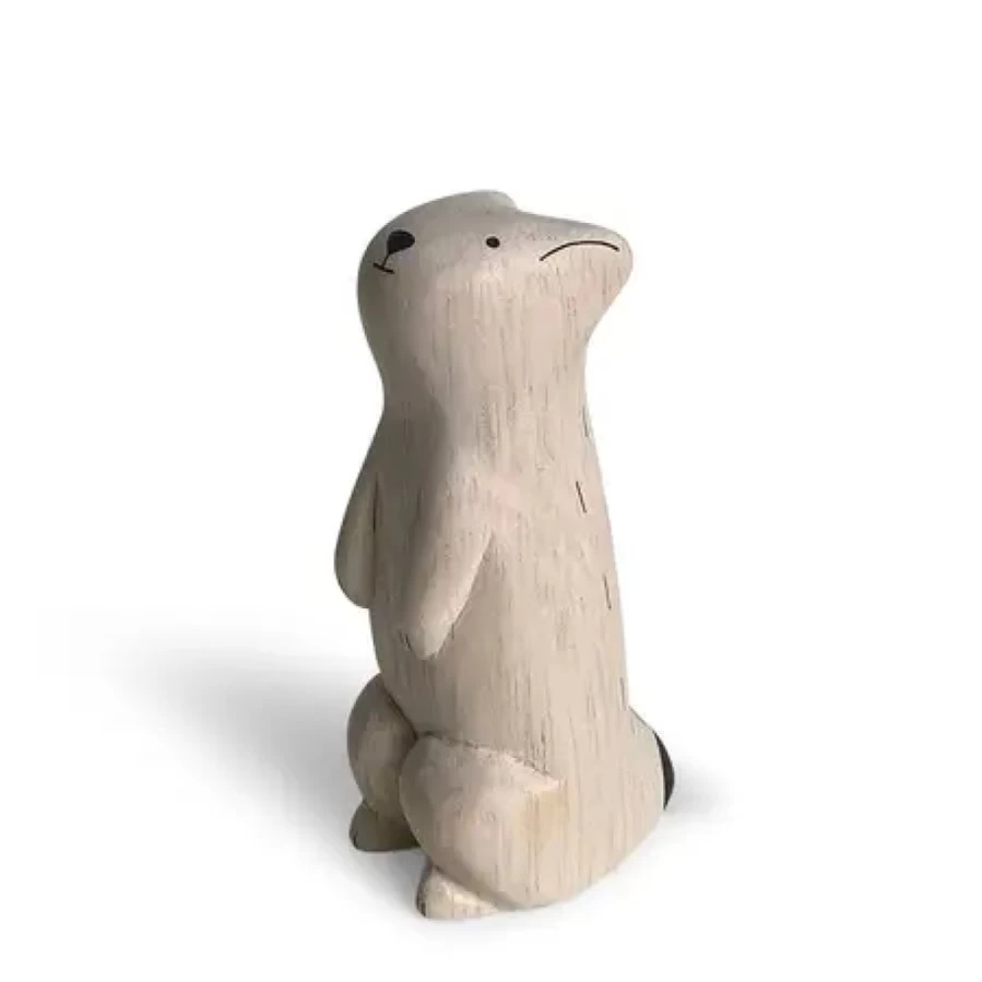 Miya Company Prairie Dog Wooden Animal Toy - Handcrafted Woodland Creature Figurine by T-Lab