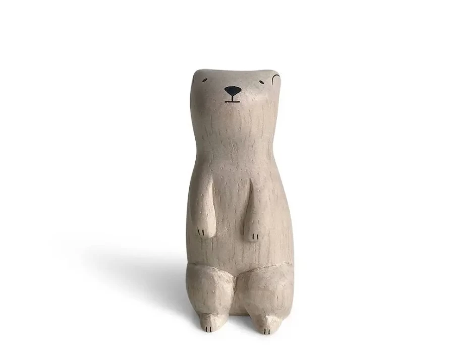 Miya Company Prairie Dog Wooden Animal Toy - Handcrafted Woodland Creature Figurine by T-Lab