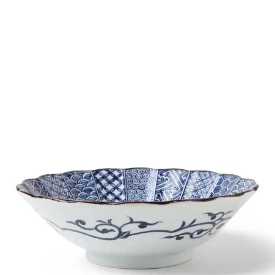 Miya Company Blue Nishiki 10-Inch Decorative Serving Bowl for Dining & Entertaining