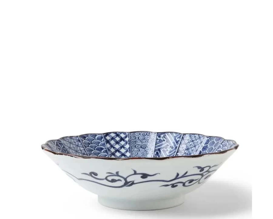 Miya Company Blue Nishiki 10-Inch Decorative Serving Bowl for Dining & Entertaining