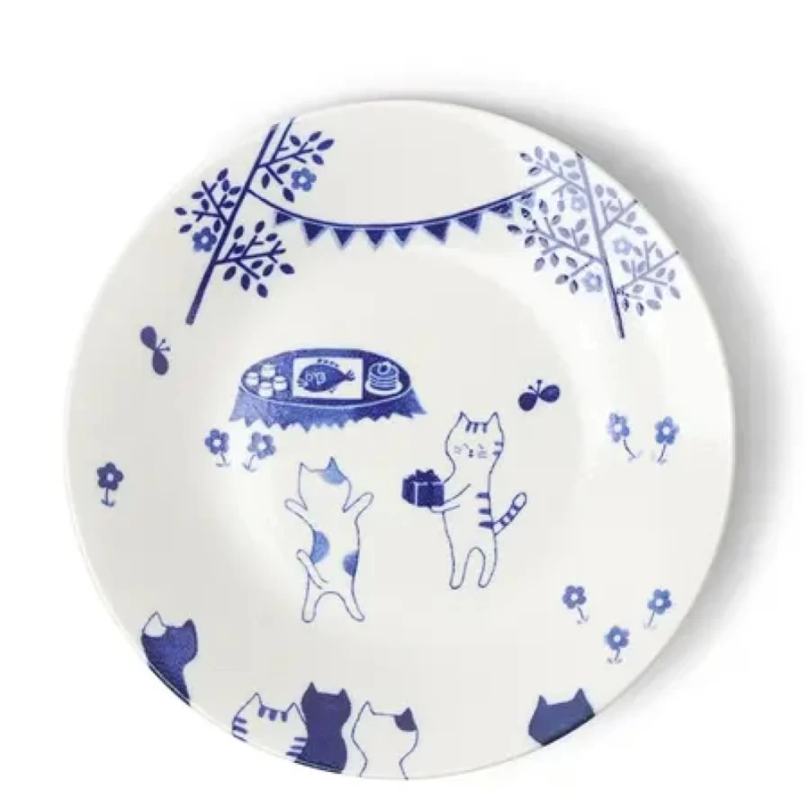 Miya Company Cat Themed 9.5 Inch Party Plates for Fun Celebrations