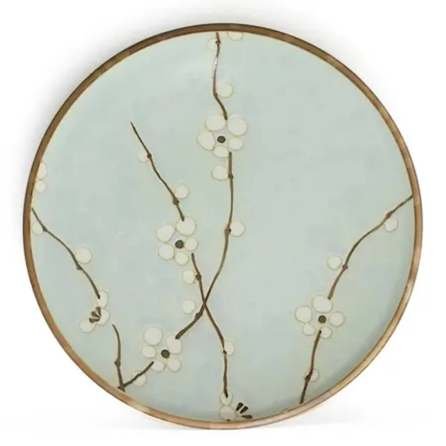 Miya Company Spring Blossoms Floral Design 7.75 Inch Round Decorative Plate for Dining and Home Decor
