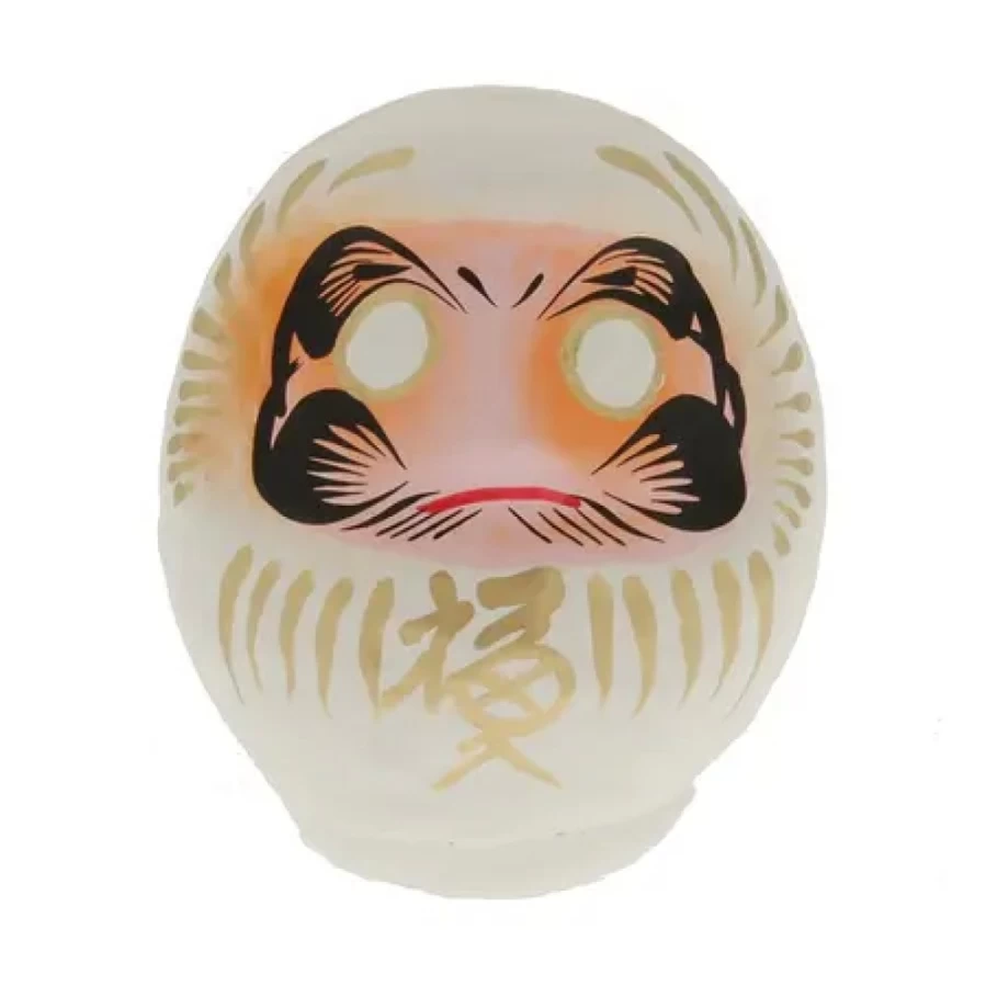 Miya Company Daruma White Harmony 3.75 Inch Japanese Good Luck Doll for Home & Office Decoration
