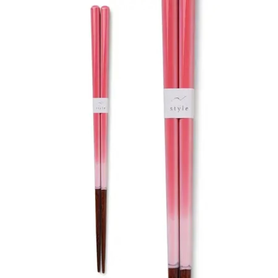 Miya Company Ombre Pink Chopsticks - Elegant Gradient Color Chopsticks for Dining
