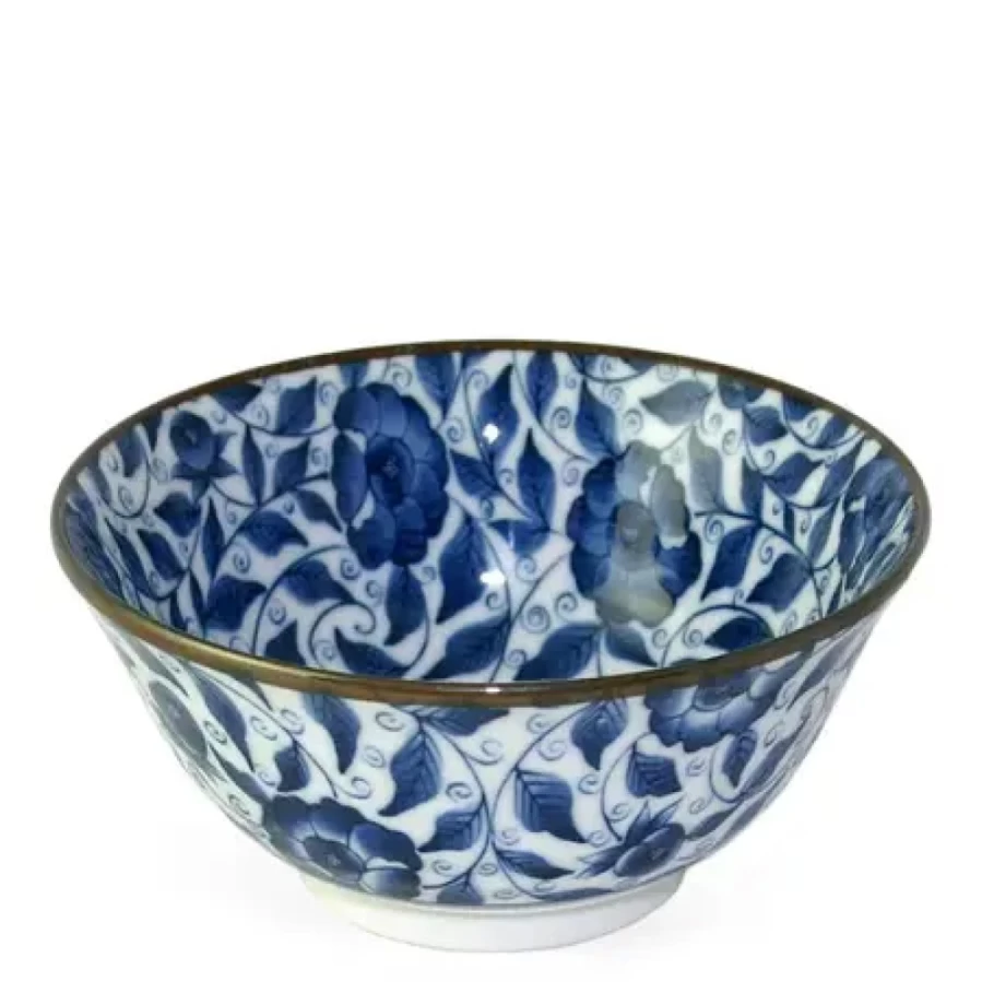 Miya Company Koimari Botan 6-Inch Decorative Ceramic Bowl for Dining & Serving