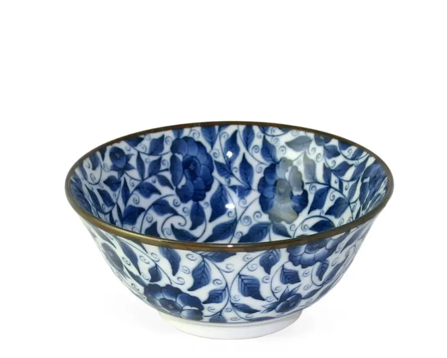 Miya Company Koimari Botan 6-Inch Decorative Ceramic Bowl for Dining & Serving