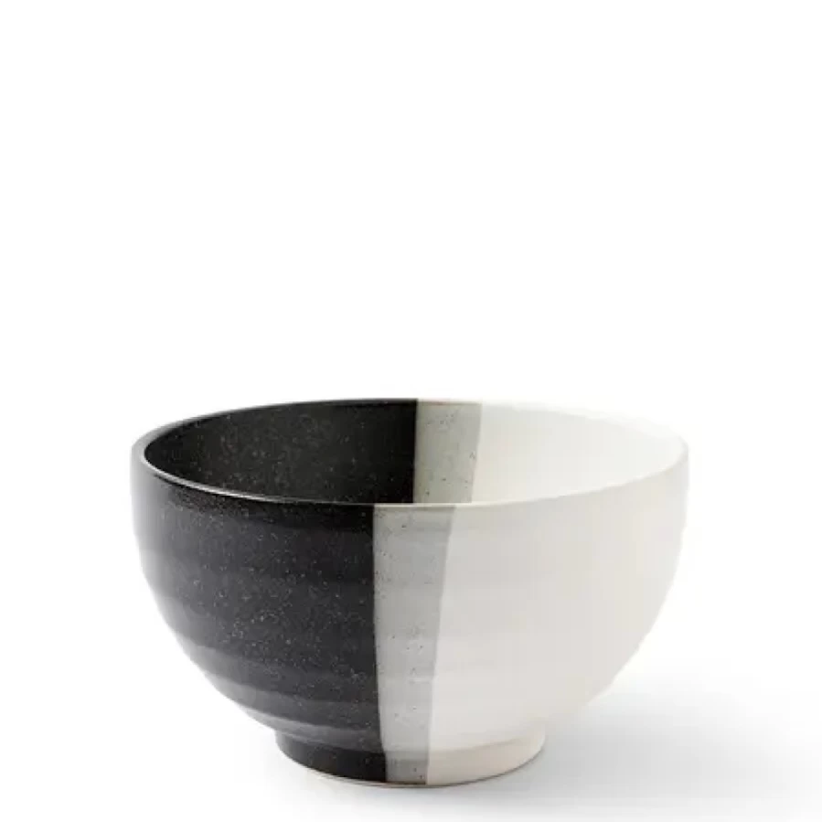 "Elegant Black & White Bowl by Miya Company – Premium Ceramic Serving Dish for Dining & Decor"