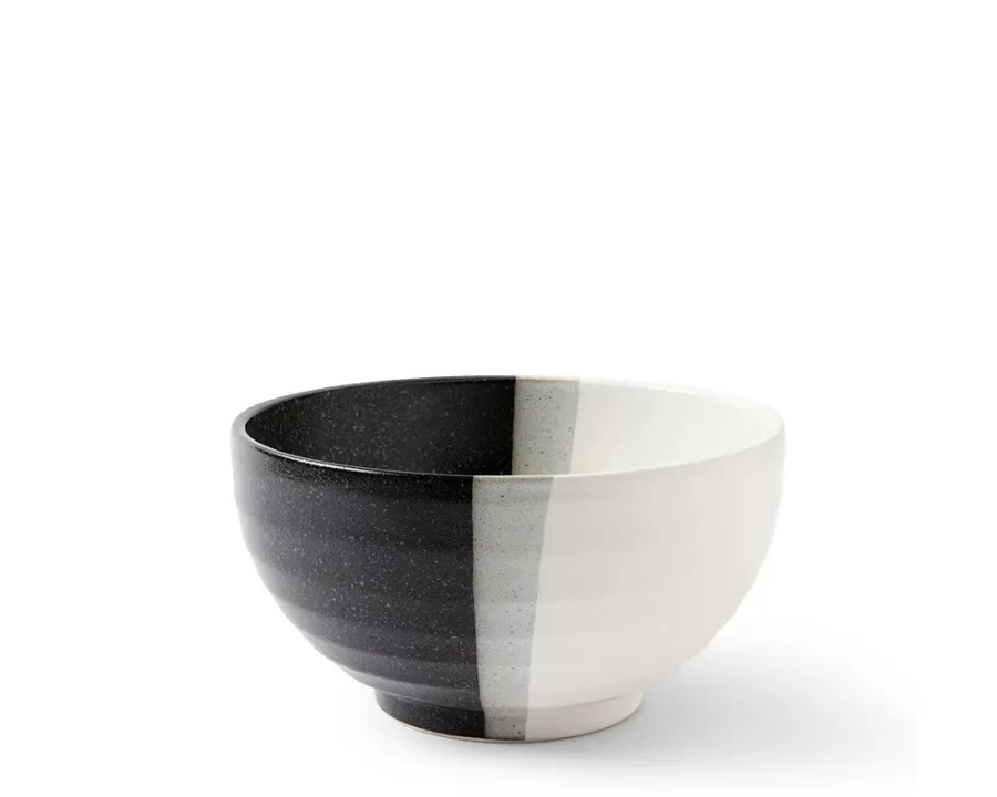 "Elegant Black & White Bowl by Miya Company – Premium Ceramic Serving Dish for Dining & Decor"