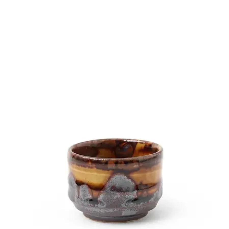 Miya Company Premium 2.5 Oz Sake Cup - Authentic Japanese Sabi Style Ceramic Drinking Cup for Sake, Tea, or Espresso