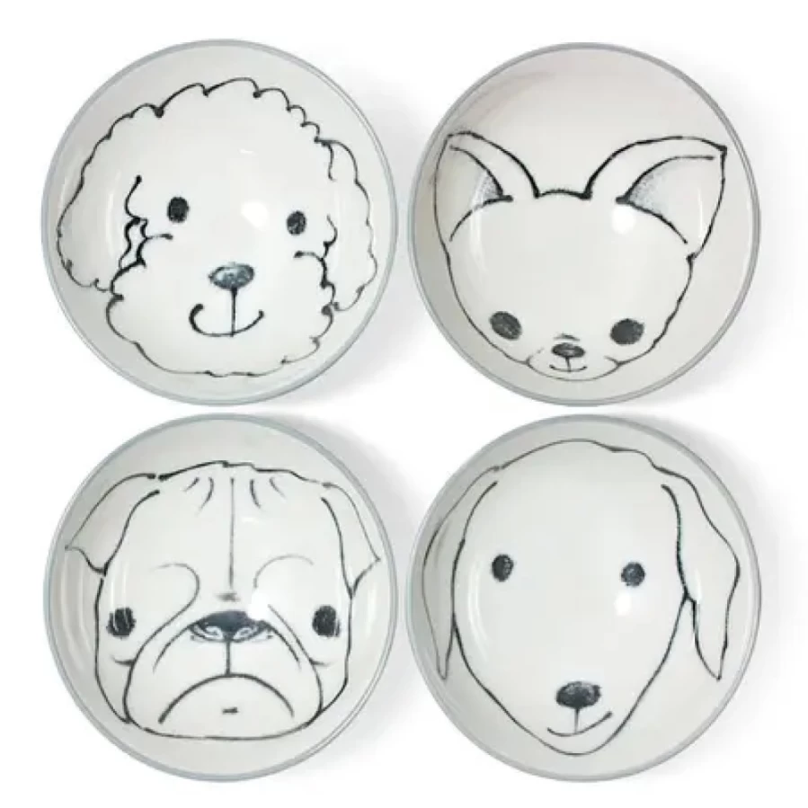 Miya Company 4.5-Inch Ceramic Rice Bowl Set for Dogs – Durable Pet Feeding Dish