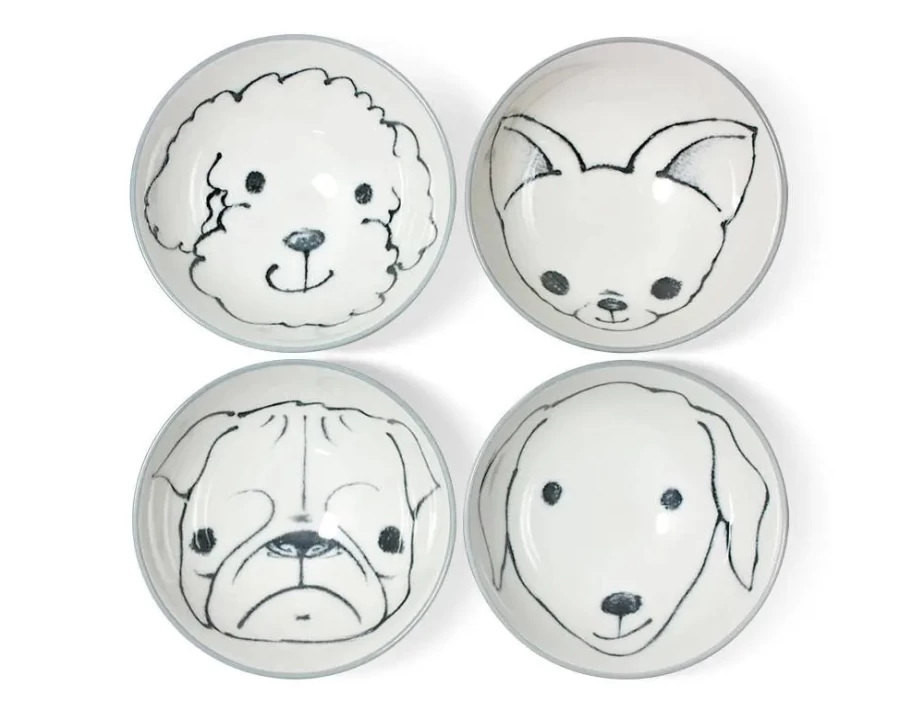 Miya Company 4.5-Inch Ceramic Rice Bowl Set for Dogs – Durable Pet Feeding Dish