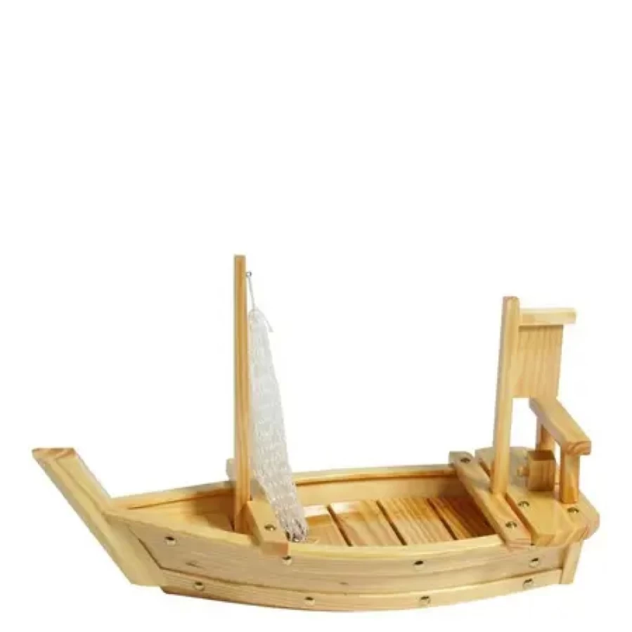 Miya Company 36 Inch Wooden Sashimi Platter - Premium Sushi Serving Boat for Japanese Cuisine