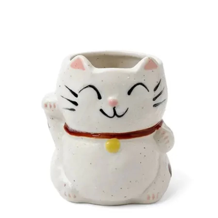 Miya Company White Spotted Cat Mug - Ceramic Coffee Cup with Cute Feline Design