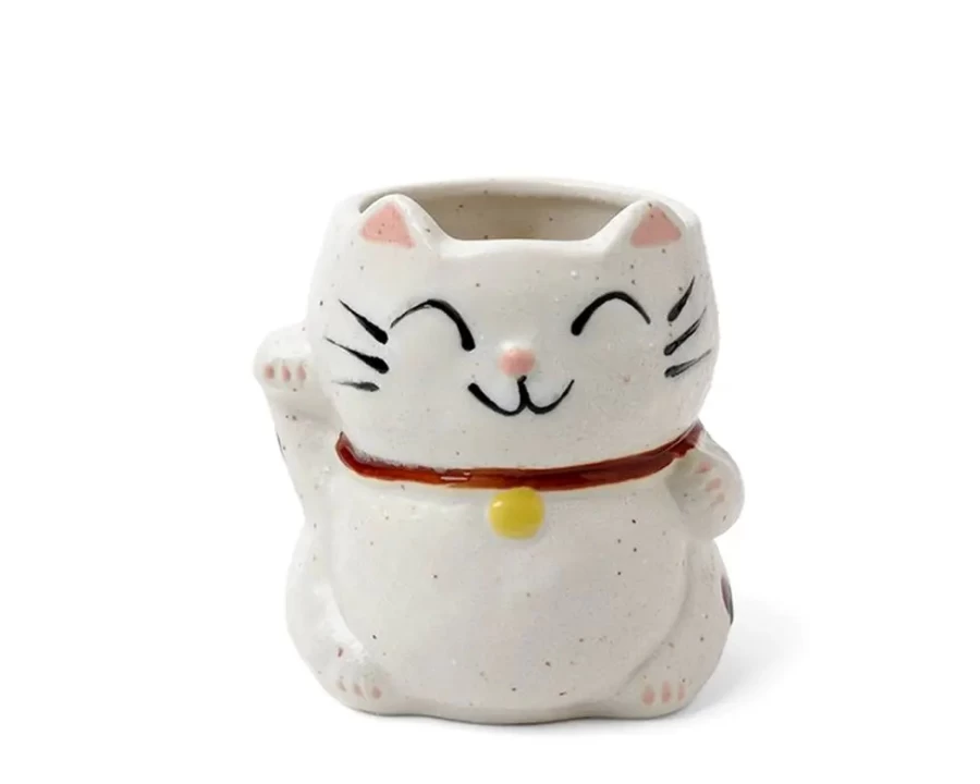 Miya Company White Spotted Cat Mug - Ceramic Coffee Cup with Cute Feline Design