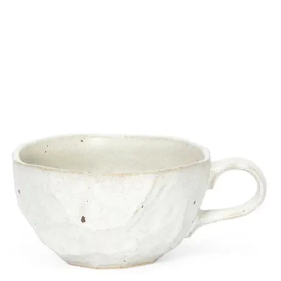 Miya Company White Boulder Latte Mug - Durable Ceramic Coffee Cup for Home & Office