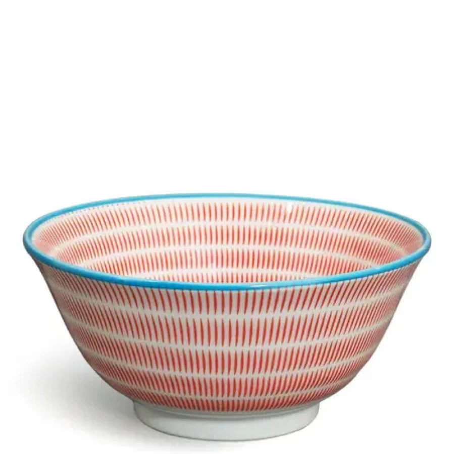 Miya Company 5.75 Inch Red Ceramic Bowl - Sen Colors Collection