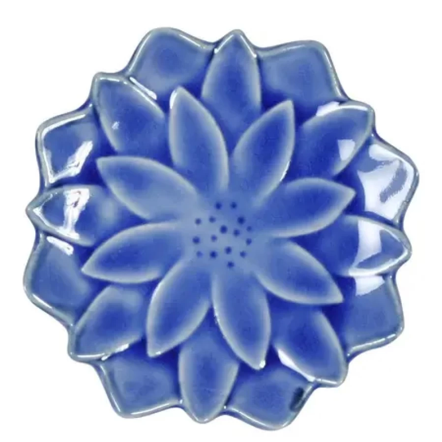 Miya Company Blue Mum 4.75 Inch Decorative Ceramic Plate for Home Dining Decor