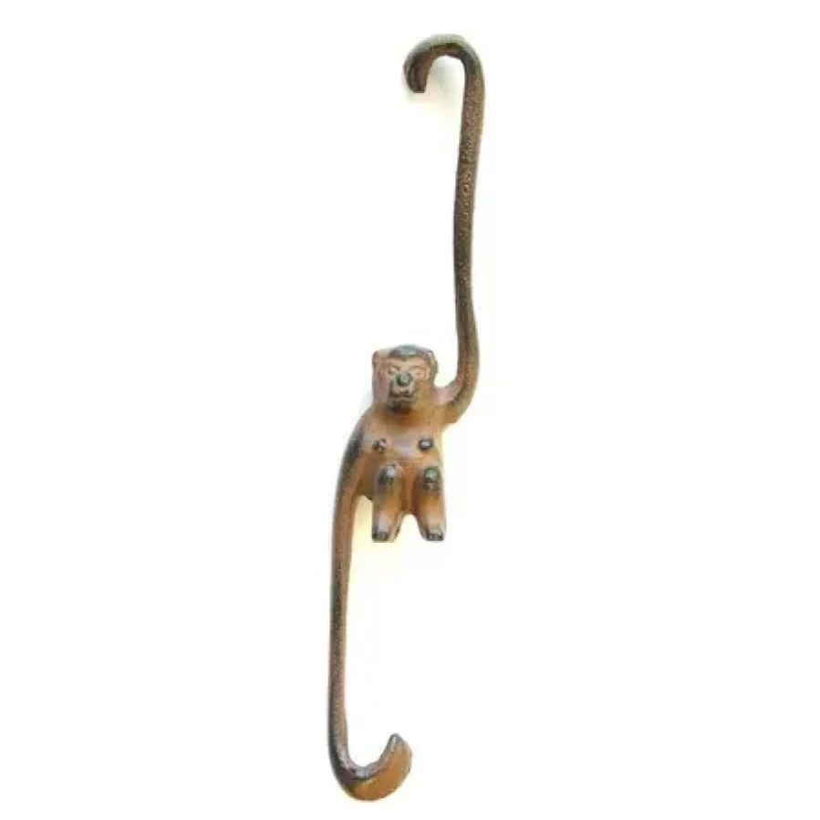 Miya Company Cast Iron Monkey Hook - Durable Decorative Hanger for Home and Garden