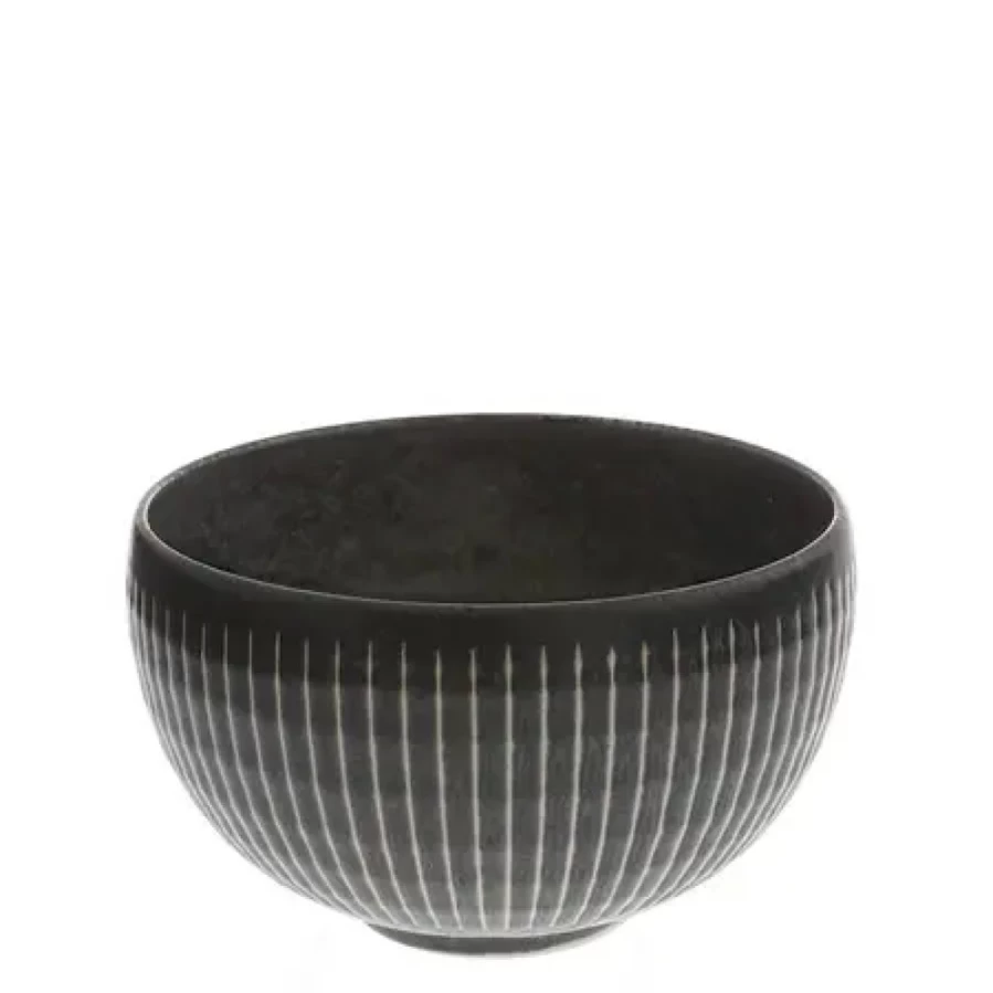Miya Company Black Cosmos Horsetail Salad Bowl - 5.38 Inch Elegant Dining Serveware