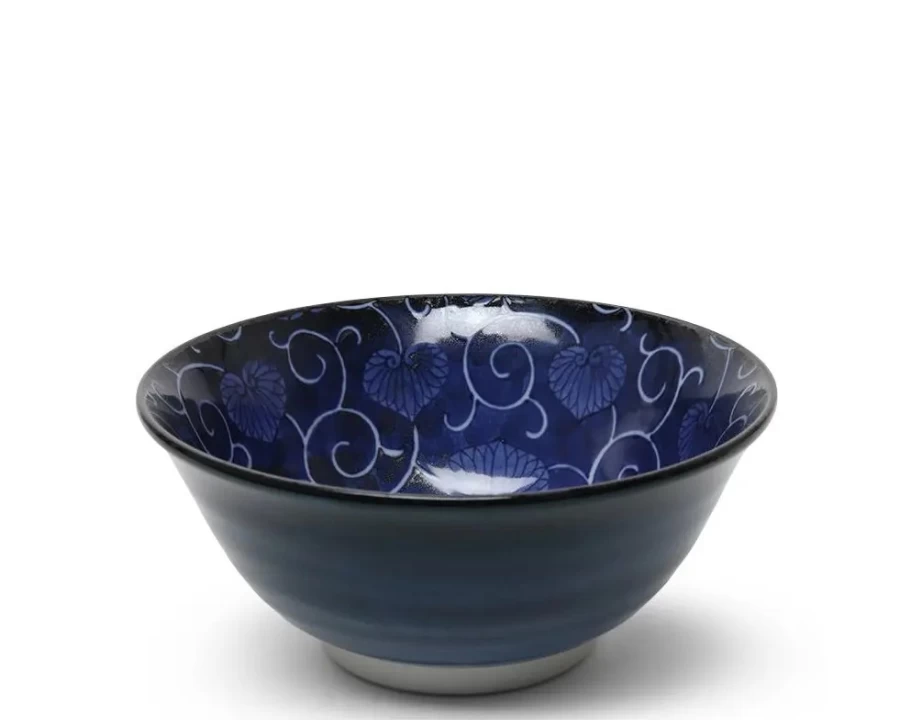 Miya Company Aoi Karakusa 6-Inch Ceramic Bowl - Handcrafted Japanese Design