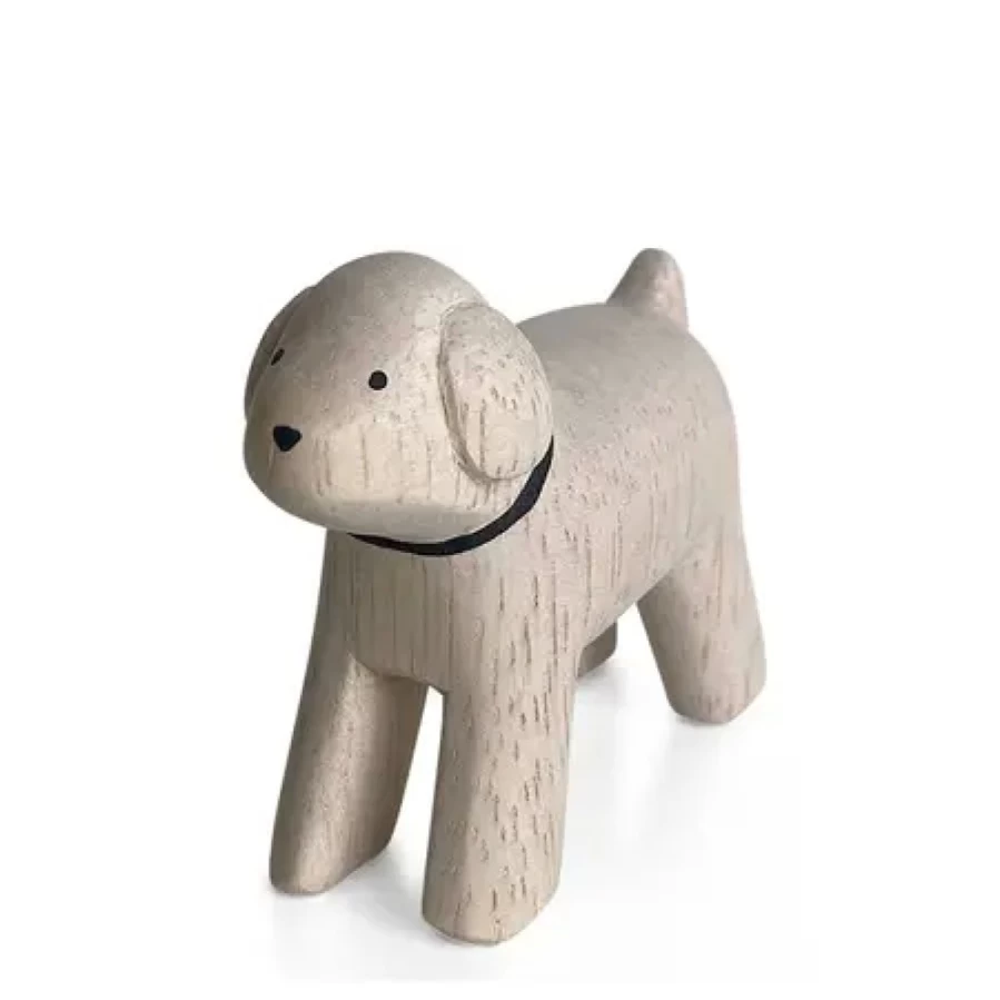 Miya Company Wooden Poodle Animal Toy - Handcrafted T-Lab Design for Kids & Collectors