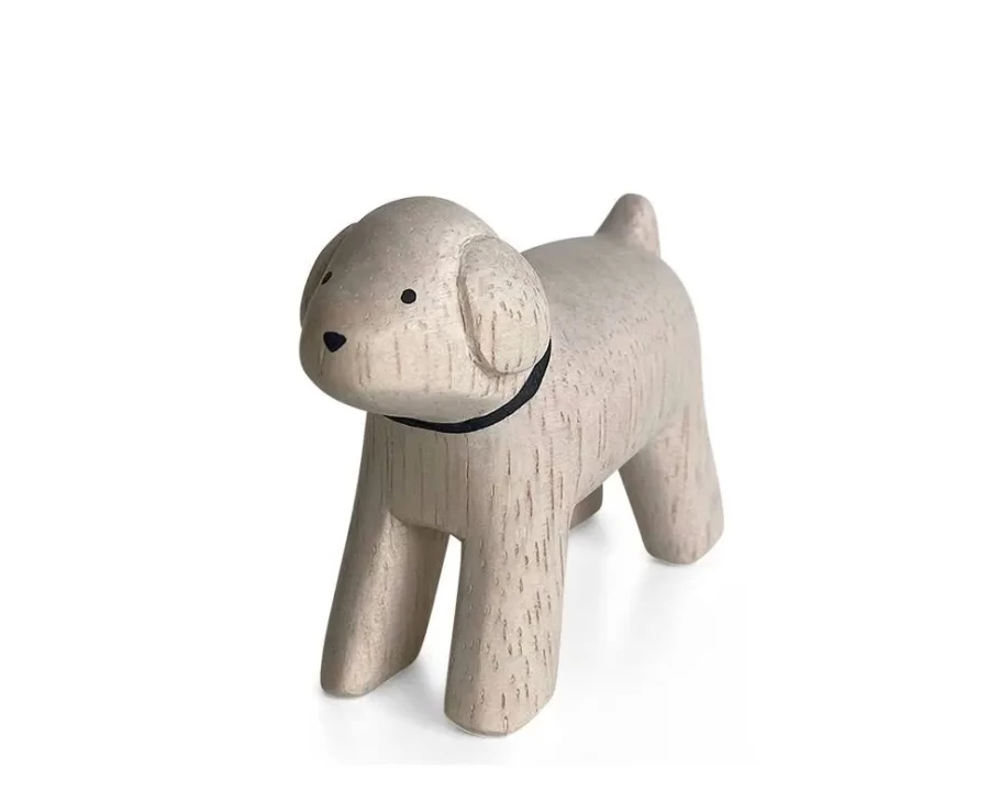 Miya Company Wooden Poodle Animal Toy - Handcrafted T-Lab Design for Kids & Collectors
