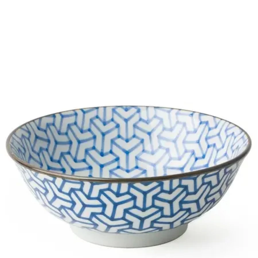Miya Company 7.5" Kumi Kikkou Ceramic Bowl – Handcrafted Japanese Decorative Serving Dish