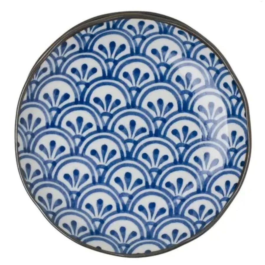 Miya Company 6.5" Hana Seigaiha Ceramic Plate – Japanese-Inspired Decorative Dish