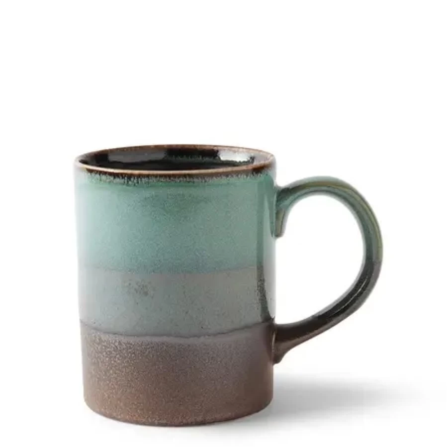 Miya Company Jade Green Granite Coffee Mug - Durable Stoneware Cup for Hot & Cold Beverages