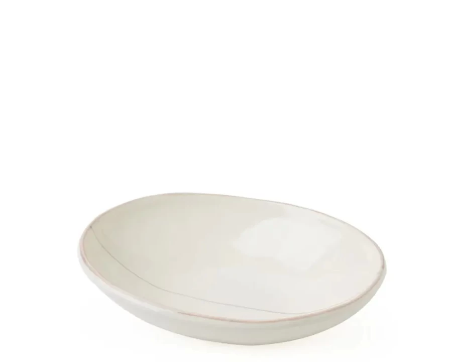Miya Company Shiratama Japanese Oval Ceramic Bowl 6.5" x 5" Handcrafted Rice Soup Dish