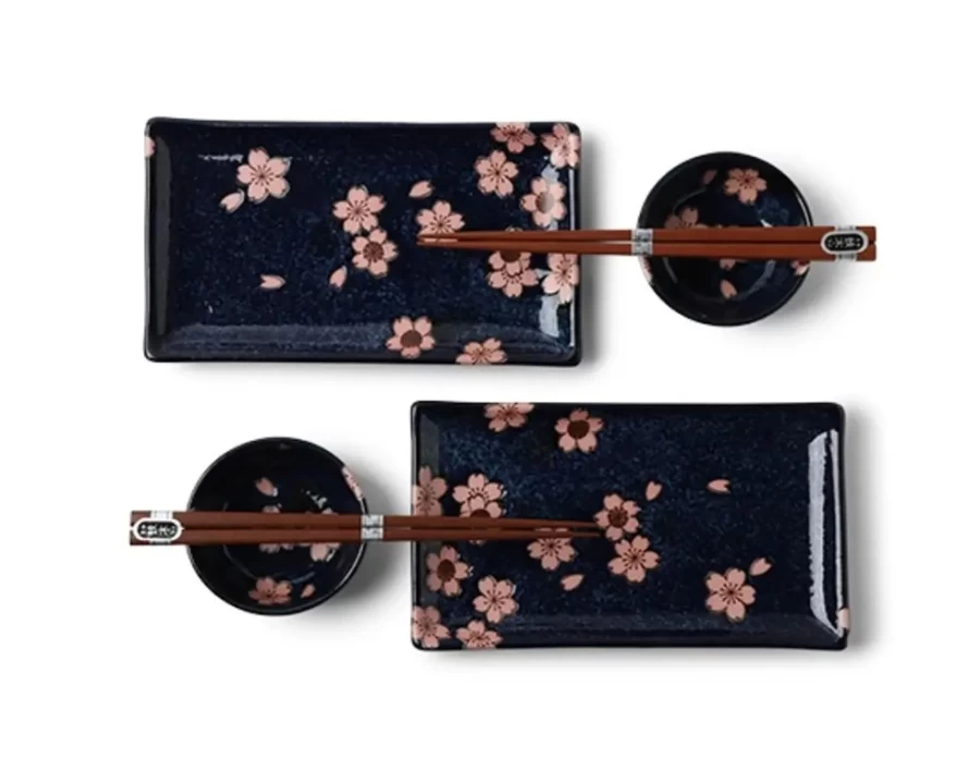 Miya Company Pink Sakura Sushi Set for Two – Fresh Japanese Sushi Platter