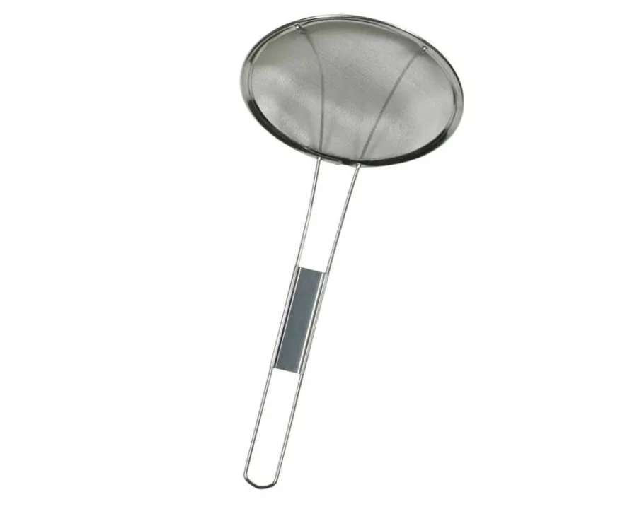 "MIYA COMPANY 6.75 Inch Fine Mesh Skimmer - Stainless Steel Kitchen Strainer for Cooking & Frying"